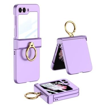 Imagem de Capa com dobradiça ultrafina e leve para Samsung Galaxy Z Flip 6 ZFlip6 Flip5 Protetor de tela eixo giratório, sonho, roxo, para SM Galaxy Z Flip 5