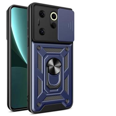 Imagem de Kukoufey Compatível com Tecno Camon 20 Premier Bracket Shell, com capa de lente de câmera deslizante compatível com Tecno Camon 20 Premier 5G CK9n capa azul