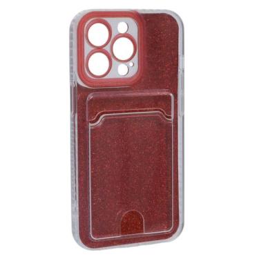 Imagem de Capa Capinha Porta Cartão Glitter Compatível iPhone 13 Pro - Tesla Sto