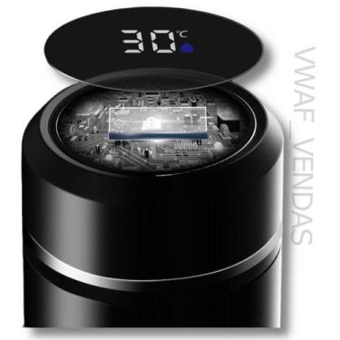 Imagem de Garrafa Térmica Inox A Vácuo Termômetro Display Led 500 ML Cor:Preto -