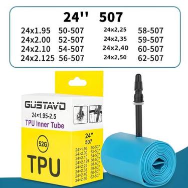 Imagem de Câmara De Ar Para Bicicleta De 24 Polegadas Em TPU Para Pneus BMX MTB 