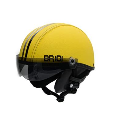 Imagem de Capacete Coquinho Scooter Elétrica Bike Skate Patinete BR 101 Premium Viseira Fume (Amarelo, G - VESTE 59/60)