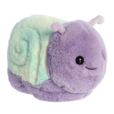 Imagem de Aurora® Adorável bicho de pelúcia Spudsters™ Emily Snail™ - abraços reconfortantes - Companheiros brincalhões - roxo 25,4 cm