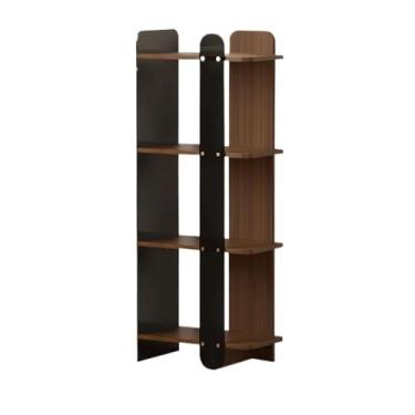 Imagem de ZzleoyuUUs-12 Estante de mesa de armazenamento aberta com painéis laterais de plástico, com placa de densidade, suporte organizador independente, para sala de estar, escritório, prateleira de exibição