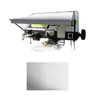 Imagem de HITORHIKE Tecido de toldo RV de vinil premium de grau padrão (5 m (tecido 48 cm), desbotamento cinza)