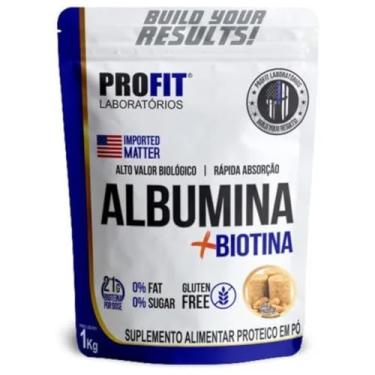 Imagem de Albumina + Biotina 1kg Proteína do Ovo Refil Profit (Refil, Paçoca)
