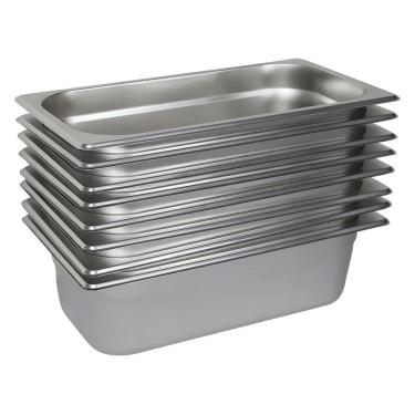 Imagem de 8 Cubas Gastronômica Buffet GN 1/9 100mm Aço Inox Sem Alça