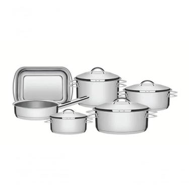 Imagem de Jogo De Panelas Tramontina Solar Com Assadeira Em Inox 6 Peças