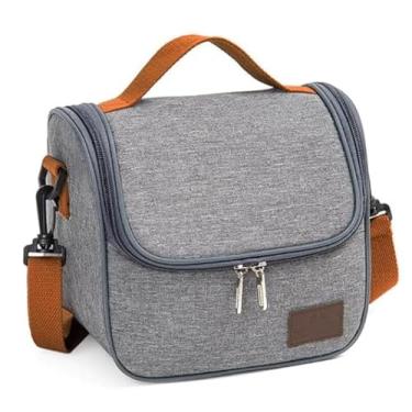 Imagem de Bolsa Térmica para Alimentos, Lancheira com Alça Ajustável, Conservação de Temperatura para Marmitas e Lanches (Cinza)