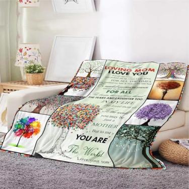 Imagem de to My Mom Blanket from Son – Cobertor de flanela macia com design de árvore da vida, presente para mãe do filho, aniversário de Natal, 4 (75 x 99 cm)