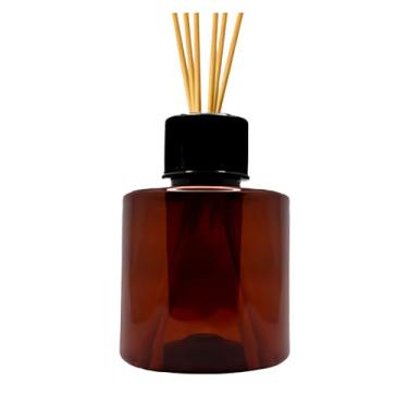 Imagem de Kit 10 Frascos Pet 150ml Mini Coliseu Âmbar C/Tampa Difusora Cromada + Varetas(Preto)