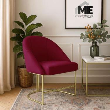 Imagem de Banqueta Poltrona Lua Penteadeira E Salão Com Base Metálica - ME ECOMM