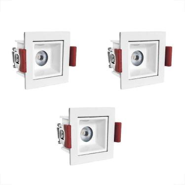 Imagem de 3 Spot Mini Led Embutir Downlight Recuado Sala 3000K Bet55