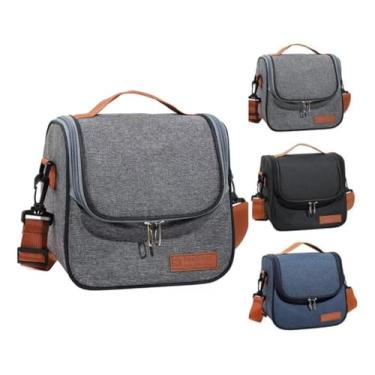 Imagem de Bolsa Térmica Lancheira Marmita Sacola Para Academia Trabalho Escola e Passeios Alça Removivel (Cinza)