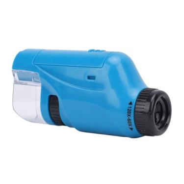Imagem de Zhjvihx Microscópio Pequeno, Microscópio de Mão para Crianças Seguras para Meninas Meninas (Azul)