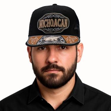 Imagem de Chapéu do México - Gorras vaqueras para Hombre - Chapéus mexicanos para homens - Gorras mexicanas para hombre boné mexicano para homens cachuchas, Michoacan, One Size-Medium