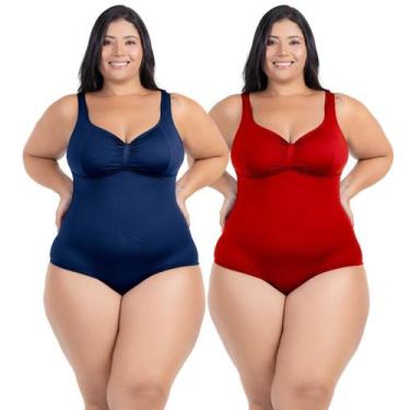 Imagem de Kit Maiô Plus Size Natação Hidroginástica Alta Sustentação - HYPE MODA