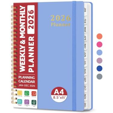 Imagem de Agenda 2026, agenda semanal e mensal, janeiro de 2026 a dezembro de 2026, capa dura, agenda agenda 2026, com abas para mulheres e homens, bolso interno, encadernação espiral, perfeito para escritório