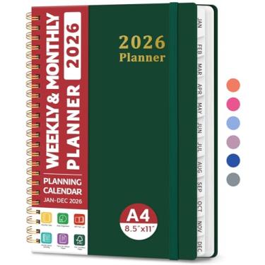 Imagem de Agenda 2026, agenda semanal e mensal, janeiro de 2026 a dezembro de 2026, capa dura, agenda agenda 2026, com abas para mulheres e homens, bolso interno, encadernação espiral, perfeito para escritório