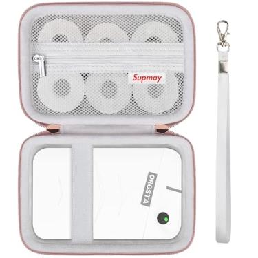 Imagem de Supmay Estojo de transporte para ORGSTA S001 / para máquina de etiquetar ORGBRO X1, bolsa de armazenamento portátil com bolso de malha para fitas, cabo tipoC, branco
