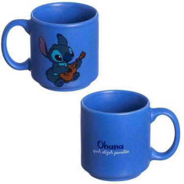 Imagem de Mini Caneca Stitch Empilhável Cerâmica Azul 100ML Oficial Disney - Zon