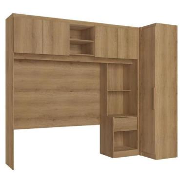 Imagem de Quarto Modulado Casal 5 Portas 2 Peças Modulare Capuccino Acetinado - 