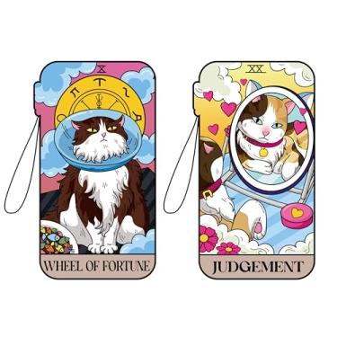 Imagem de Meia para celular Tarot Cat, bolsa de neoprene impermeável com alça transversal, bolsa universal resistente a impactos e impactos para smartphone, capa compacta adequada para 17,8 cm para viagens
