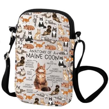 Imagem de Maine Coon Cat The Anatomy Of A Maine Coons Cats Lovers Bolsa tiracolo Memorial Cats Lembrança Presente, Maine Coon