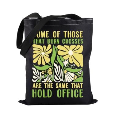 Imagem de PWHAOO Sacola floral feminista Burn Crosses Tote Bag Political Merch Igualdade Presente de Direitos Reprodutivos, Algumas dessas bolsas