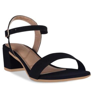 Imagem de Sandalia Feminina Salto Baixo Bloco Grosso Casual Confortavel Moda Tir