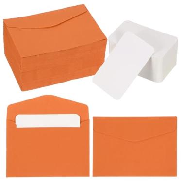 Imagem de PATIKIL Conjunto de 200 mini envelopes com cartões em branco, 11,4 x 8 cm, cartões de notas e envelopes em branco para presente de casamento, convites de formatura, férias, dia de Ação de Graças