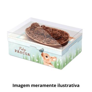 Imagem de Caixa para Meio Ovo de Páscoa 250g Coelho Charles Cromus