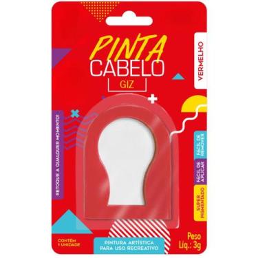 Imagem de Tinta Pinta Cabelo Em Giz Cabelo Maluco Várias Cores - Popper, Vermelh