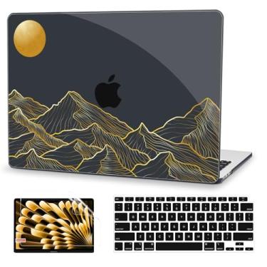 Imagem de G JGOO Capa compatível com MacBook Air de 13 polegadas 2025 2024 2023 2022 M4 A3240 M3 A3113 M2 A2681, capa rígida de plástico para MacBook Air de 13,6 polegadas + capa de teclado + protetor de tela