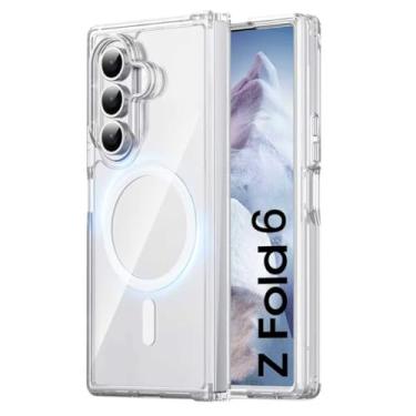 Imagem de Capa transparente para Samsung Galaxy Z Fold 6, [compatível com MagSafe] [sem protetor de tela] [anti-amarelo] Capa protetora transparente fina à prova de choque para Samsung Z Fold 6 (transparente)