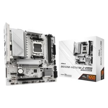 Imagem de ASRock Placa-mãe B650M-HDV M.2 Micro-ATX AM5 branca, AMD Ryzen 9000/8000/7000, PCIe 5.0 x16, DDR5 8200+(OC), Dual M.2 (Gen5/Gen4), USB 3.2 Type-C, LAN 2.5G