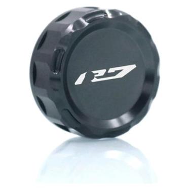 Imagem de Acessórios de motocicleta CNC tampa do reservatório de fluido de freio traseiro tampa do cilindro compatível com Y&AMAHA YZF R7 YZF-R7 YZFR7 2021 2022 2023 2024 (titânio)