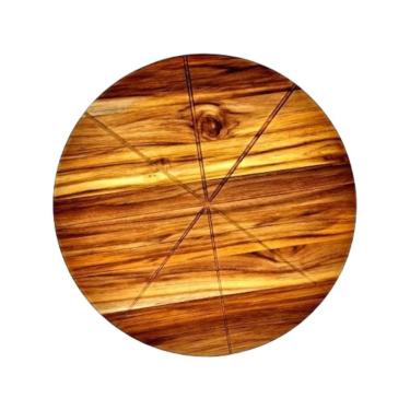 Imagem de Bandeja Para Servir Pizza De 45 Cm De Madeira Teca