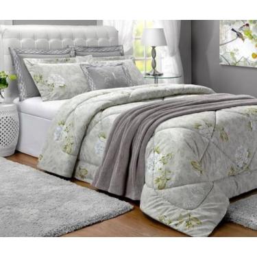 Imagem de Kit edredom Casal Queen Papilons 06 Peças - Cinza - Doce Lar Enxovais