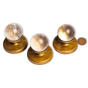 Imagem de 03 Esfera Cristal Pedra Natural 35 a 40mm 60 a 90g Tipo A - Cristaisde