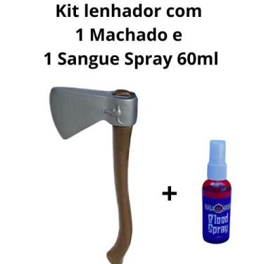 Imagem de kit c/2 Halloween 1Machado Lenhador Brinquedo 1Sangue 60ml - Sm decora
