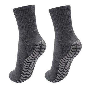 Imagem de Meia Masculina Puket Pansocks Sola Emborrachada 7360, Cinza Chumbo, 39