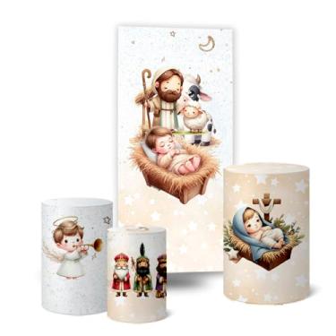 Imagem de Trio Capas Cilindro + Painel Lateral Romano Natal (K5NAT0066)