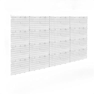 Imagem de Painel de Ferramentas Perfurado Modular 118x69 + 72 Ganchos Pegboard Organizador Oficina Parede(Branco)