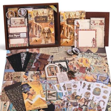 Imagem de Kit de materiais para scrapbooking, kit de scrapbook de estética vintage egípcio para Bullet Junk Journal, Egito Antigo, suprimentos de diário DIY com hieróglifo, faraó, pirâmide, presente exclusivo