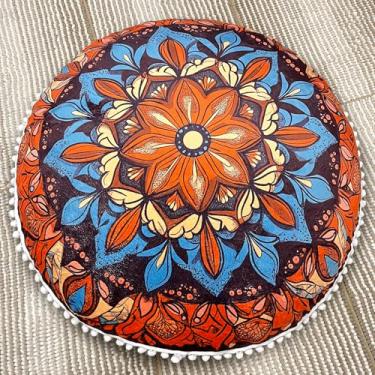 Imagem de Turnextte Almofada de piso de meditação de 81 cm, almofada redonda grande para adultos, almofadas de ioga para sentar no chão, boho, enchimento de espuma viscoelástica