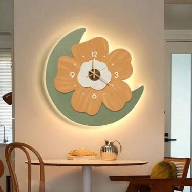 Imagem de Luminária de parede LED recarregável com interruptor, luminária de parede em formato de flor, operada por bateria, luminária de parede acrílica para quarto de crianças, meninas, cabeceira, 5