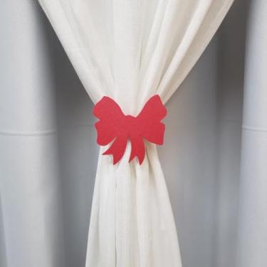 Imagem de Abraçadeira de Cortina Laço – Organizador e Enfeite Decorativo – Kit com 2 Unidades (Vermelho)