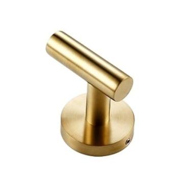 Imagem de Kit de acessórios de banheiro de aço inoxidável cromado preto dourado redondo montado na parede barra de toalha de mão suporte de papel higiênico ganchos elegantes (suporte de papel SS) (gancho para