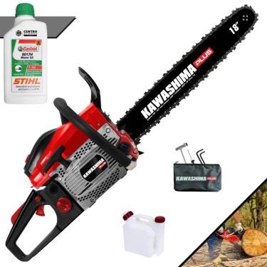 Imagem de Motosserra Kawashima KCS500-P À Gasolina 2T 49,3cc Profissional Com Carcaça de Magnésio e Sabre 18’` Ideal Para Todos os Trabalhos + ÓLEO STIHL 2T